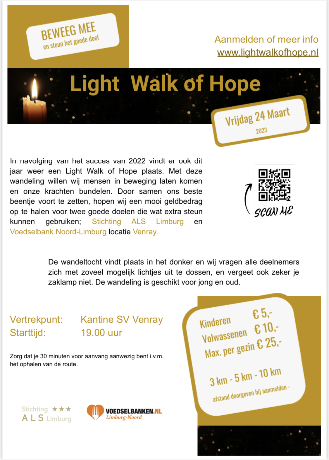 Flyer light walk of hope